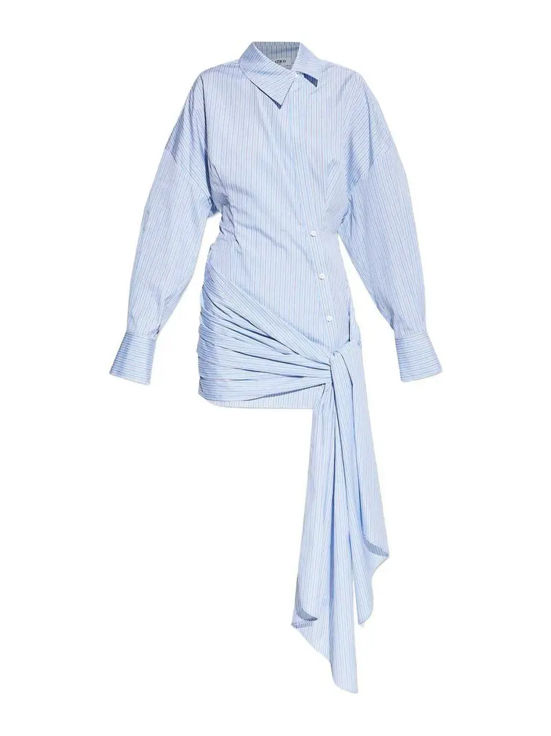 Vestito Corto A Righe Blu