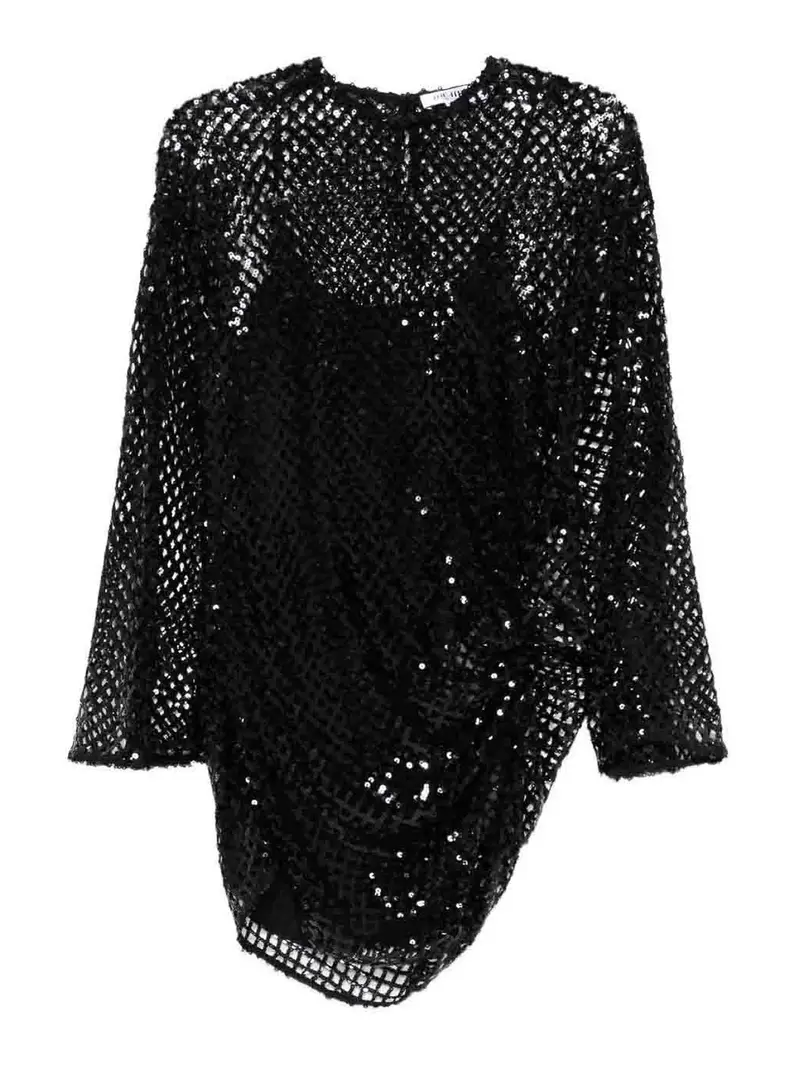 Vestito corto in rete Nero