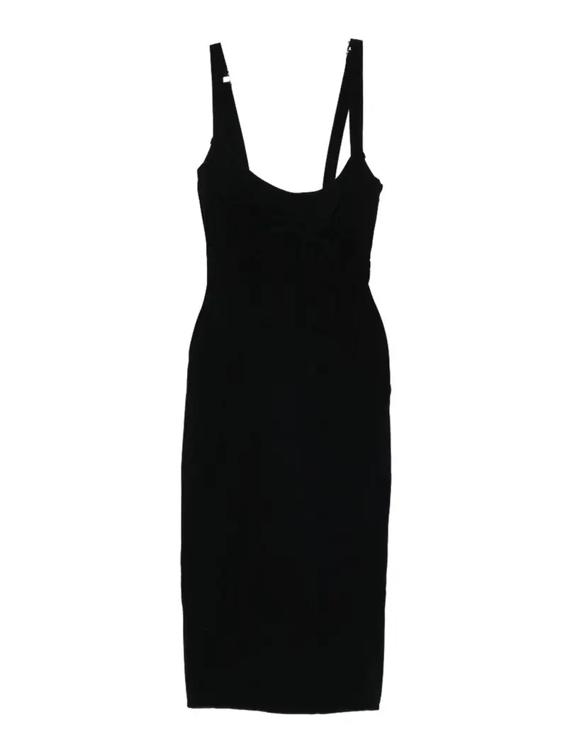 Vestito longuette nero aderente