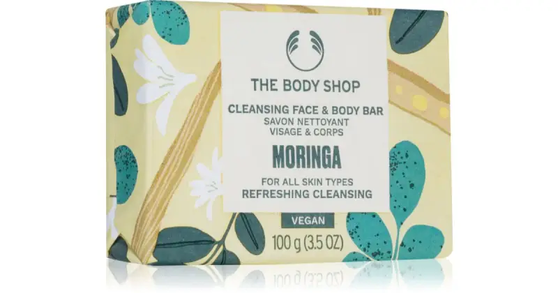 Moringa sapone solido detergente per viso e corpo 100 g