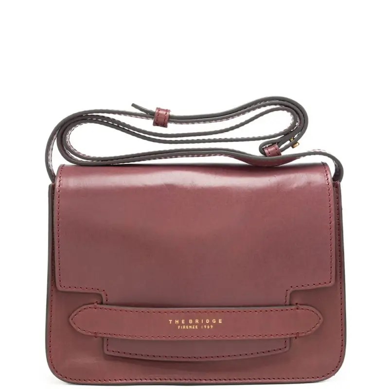 borsa a tracolla da donna con logo lettering stampato a fuoco orchidea