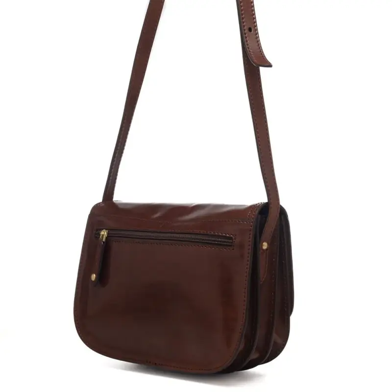 borsa a tracolla donna story medio grande in pelle cuoio miniatura 3