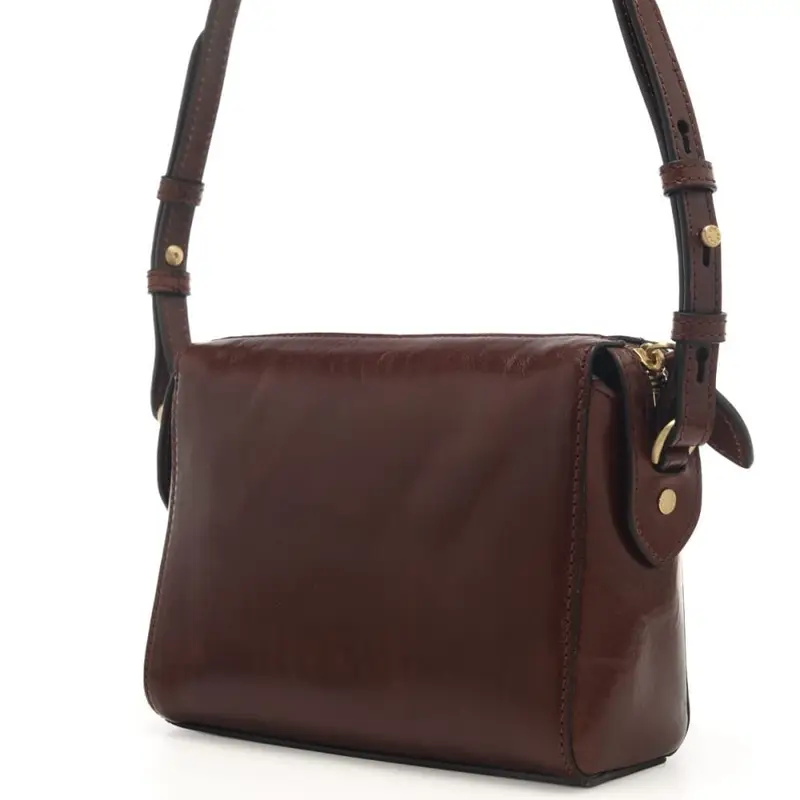 The Bridge borsa donna a tracolla con tasca sul davanti in vera pelle cuoio miniatura 3
