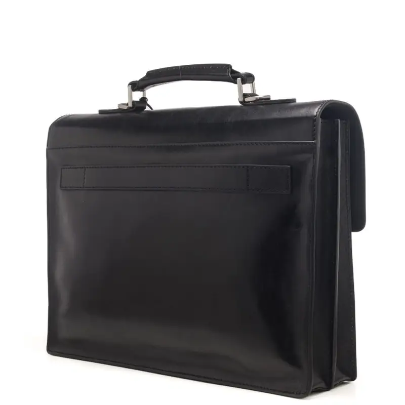 The Bridge cartella in pelle liscia per uomo nera miniatura 2