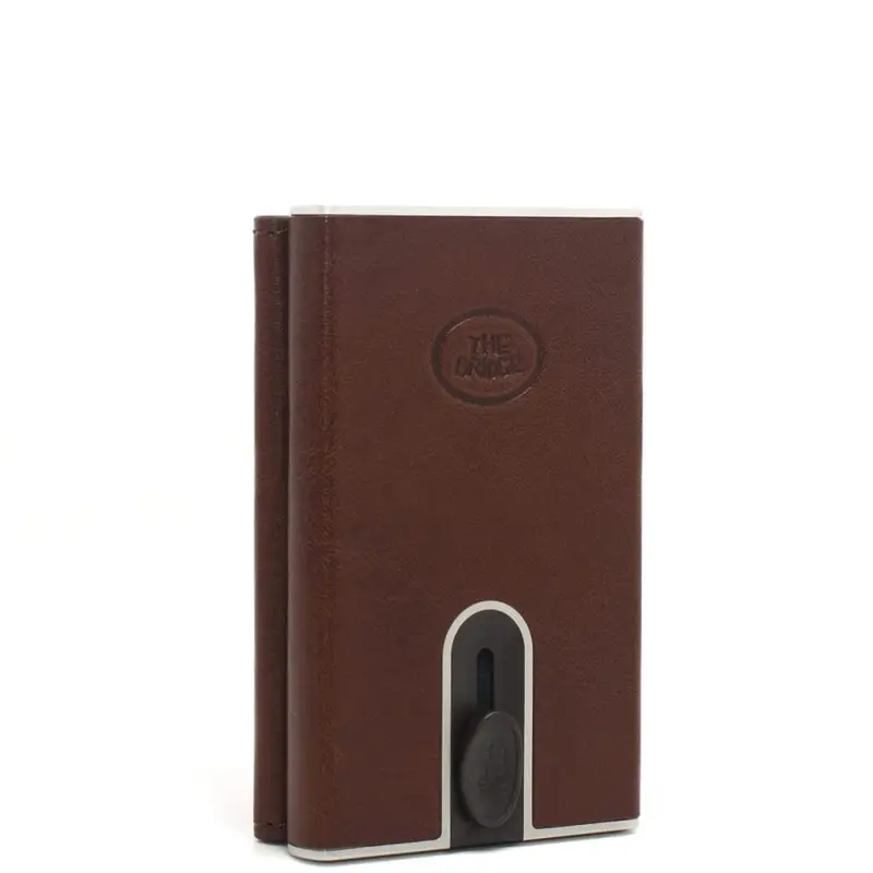 porta carte da uomo con sliding system, protezione rfid e tasca porta monete in pelle cuoio miniatura 2