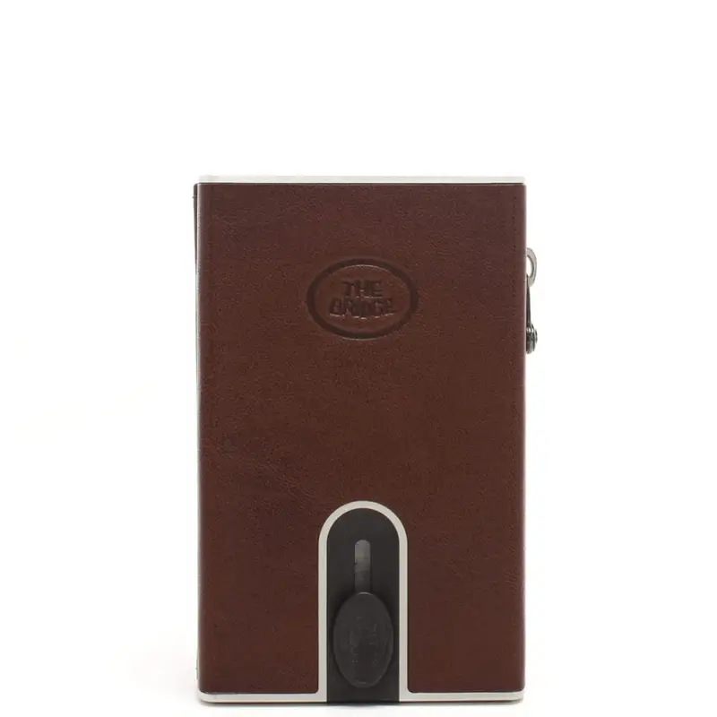 porta carte da uomo con sliding system, protezione rfid e tasca porta monete in pelle cuoio