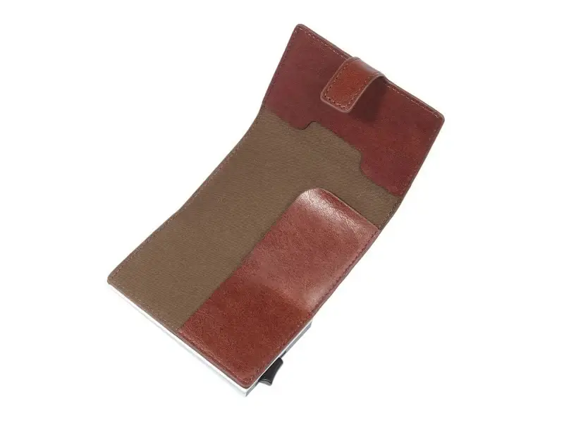 Portafogli in Pelle MARRONE miniatura 3