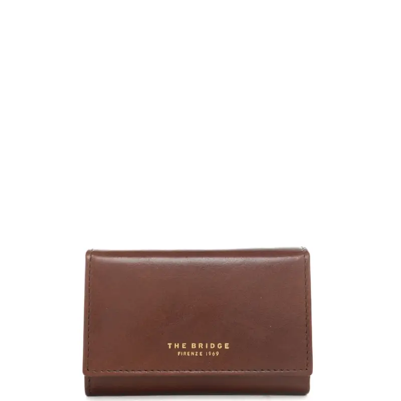 portafoglio a libro da donna in vera pelle con logo lettering stampato a fuoco sul davanti cuoio