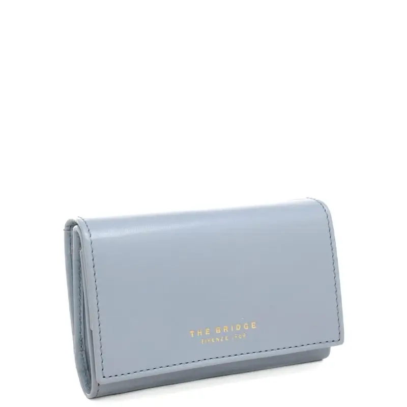 portafoglio a libro da donna in vera pelle con logo lettering stampato a fuoco sul davanti miniatura 2