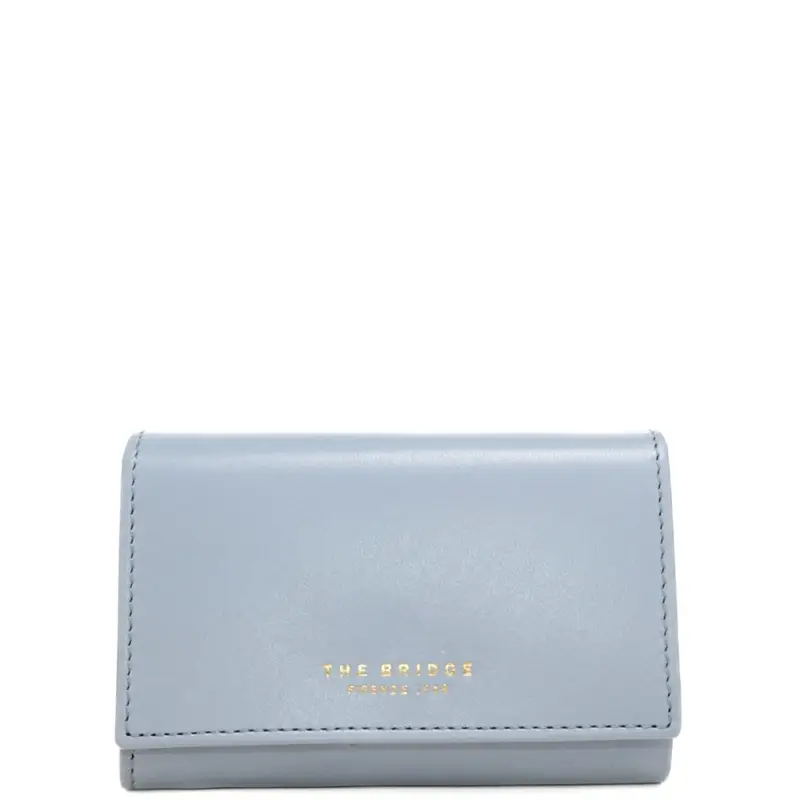 portafoglio a libro da donna in vera pelle con logo lettering stampato a fuoco sul davanti