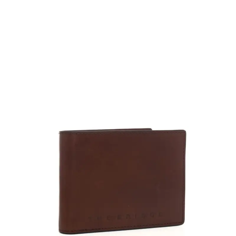 The Bridge portafoglio a libro da uomo con logo lettering inciso sul davanti cuoio miniatura 2