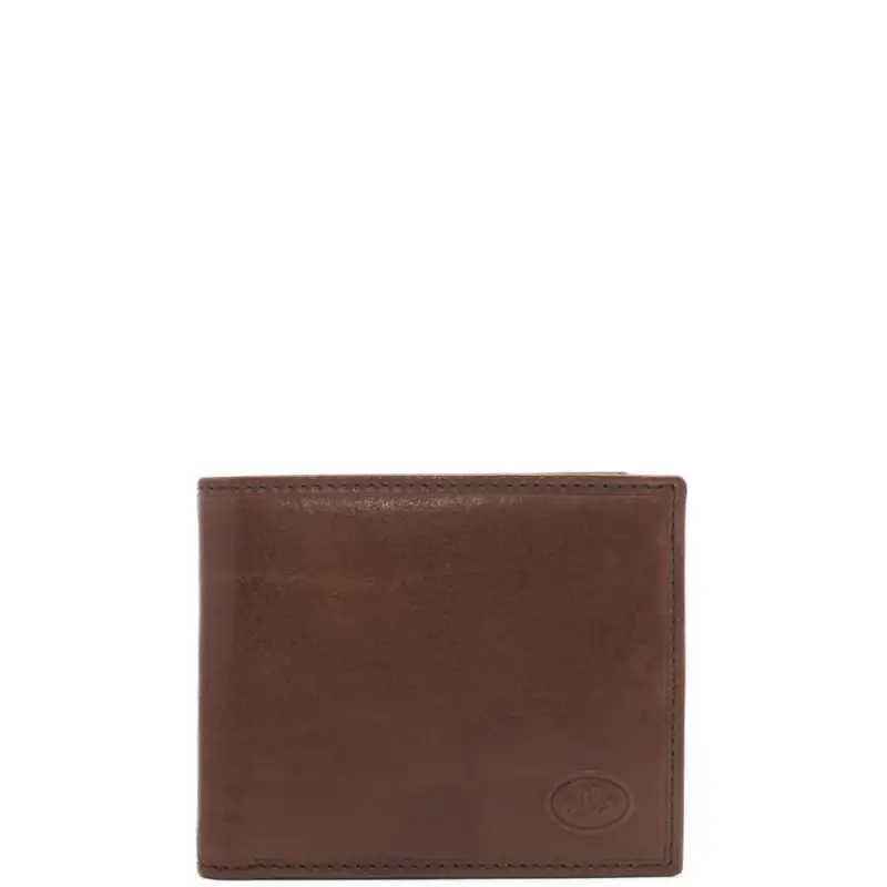 The Bridge portafoglio a libro da uomo con logo ovale in rilievo sul davanti cuoio