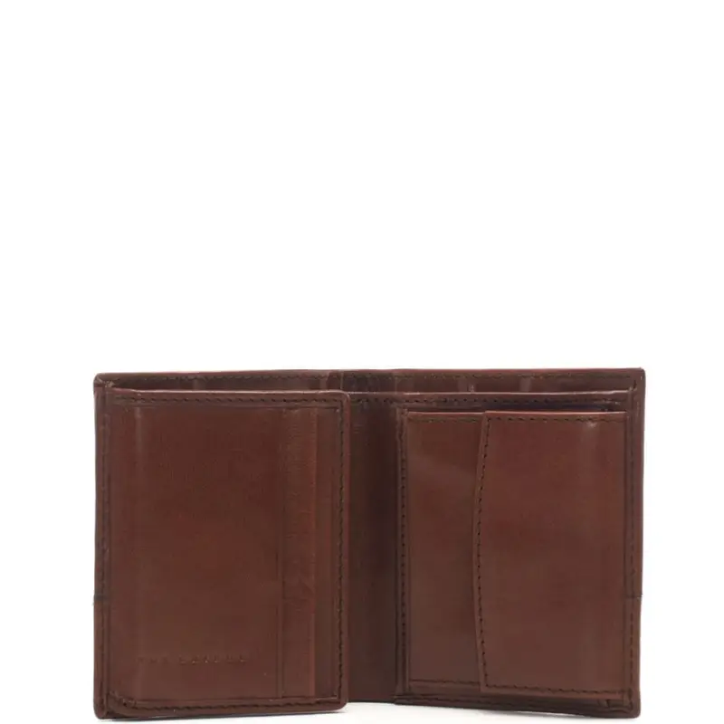 The Bridge portafoglio a libro da uomo verticale con logo lettering sul davanti cuoio miniatura 3