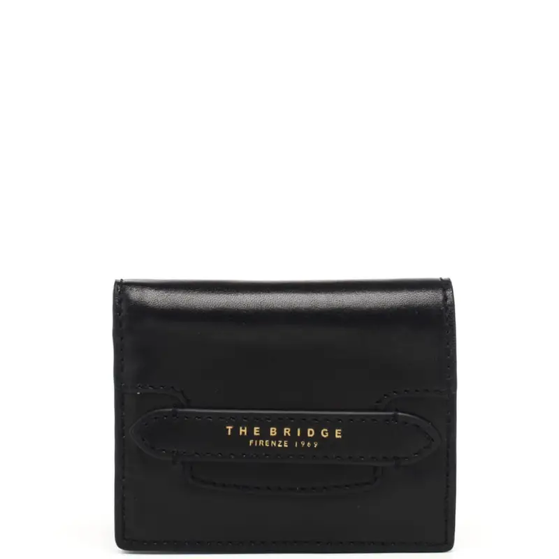 The Bridge portafoglio donna in vera pelle nero