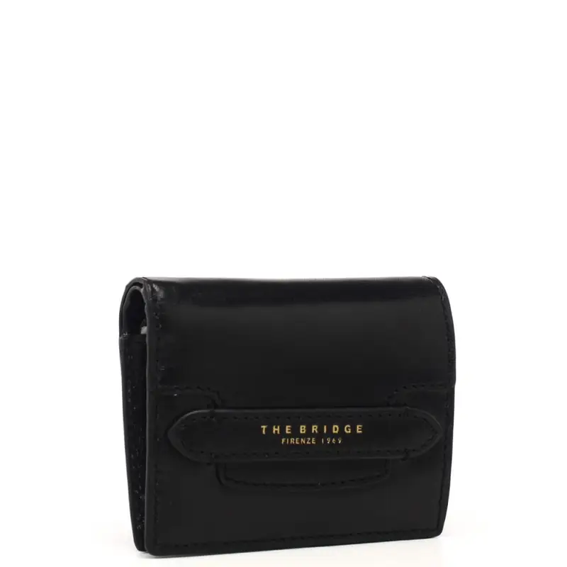 The Bridge portafoglio donna in vera pelle nero miniatura 2