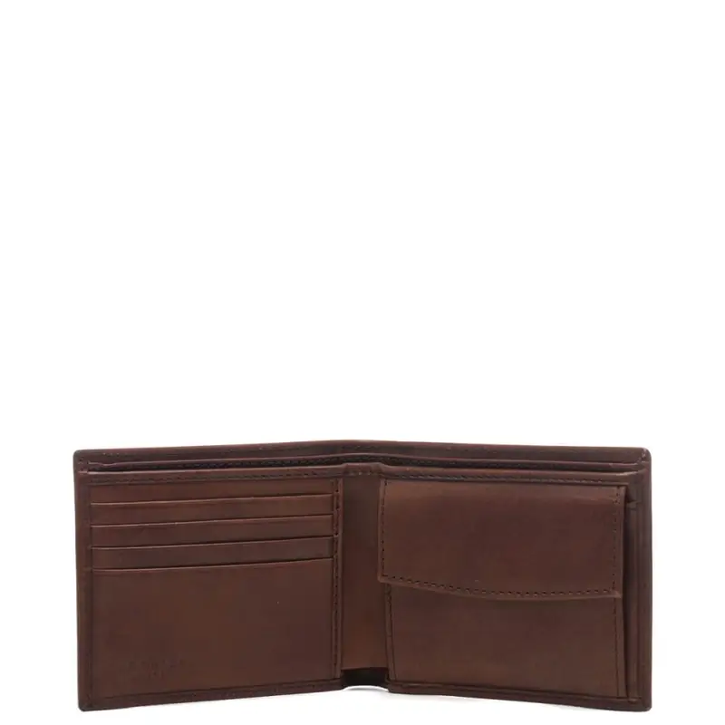 The Bridge portafoglio uomo con porta monete con patta in pelle cuoio miniatura 3