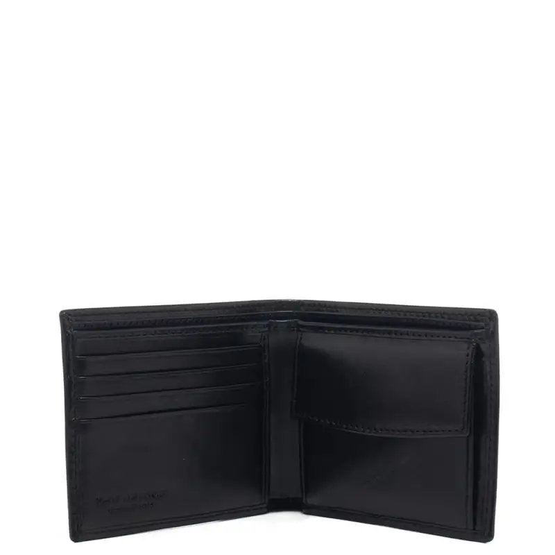 The Bridge portafoglio uomo con porta monete con patta in pelle nero miniatura 3