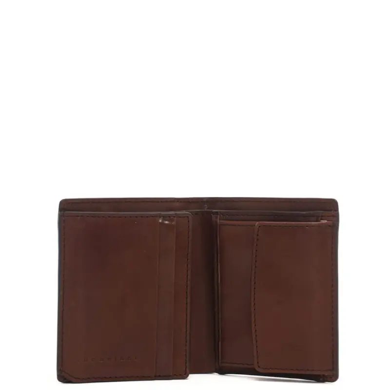 The Bridge portafoglio verticale da uomo con impunture e logo impresso cuoio miniatura 3