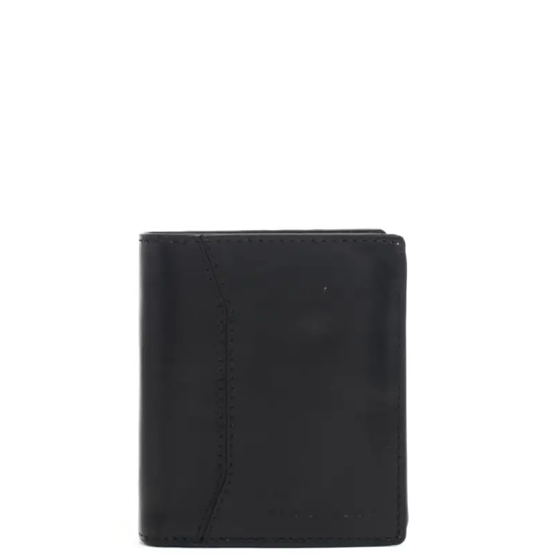 The Bridge portafoglio verticale da uomo con impunture e logo impresso nero