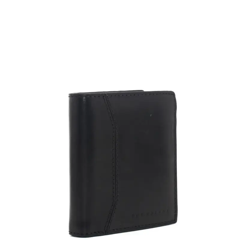 The Bridge portafoglio verticale da uomo con impunture e logo impresso nero miniatura 2