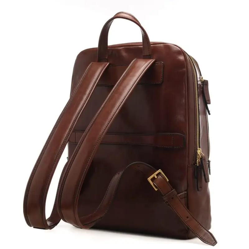 The Bridge zaino da donna story in vera pelle marrone cuoio miniatura 3