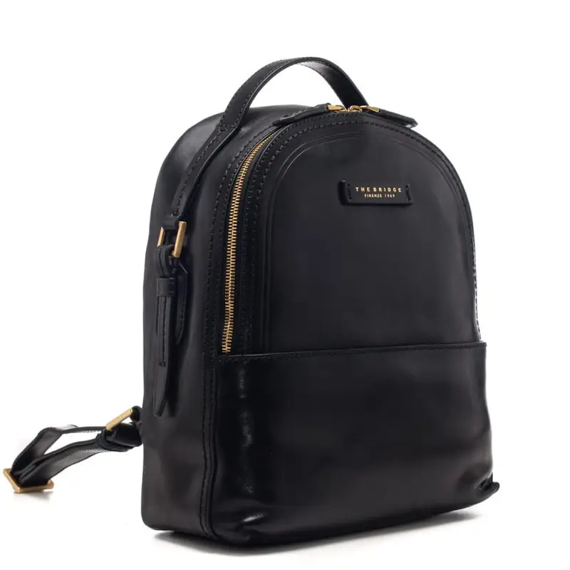 The Bridge zaino donna pearl district in pelle nera miniatura 2