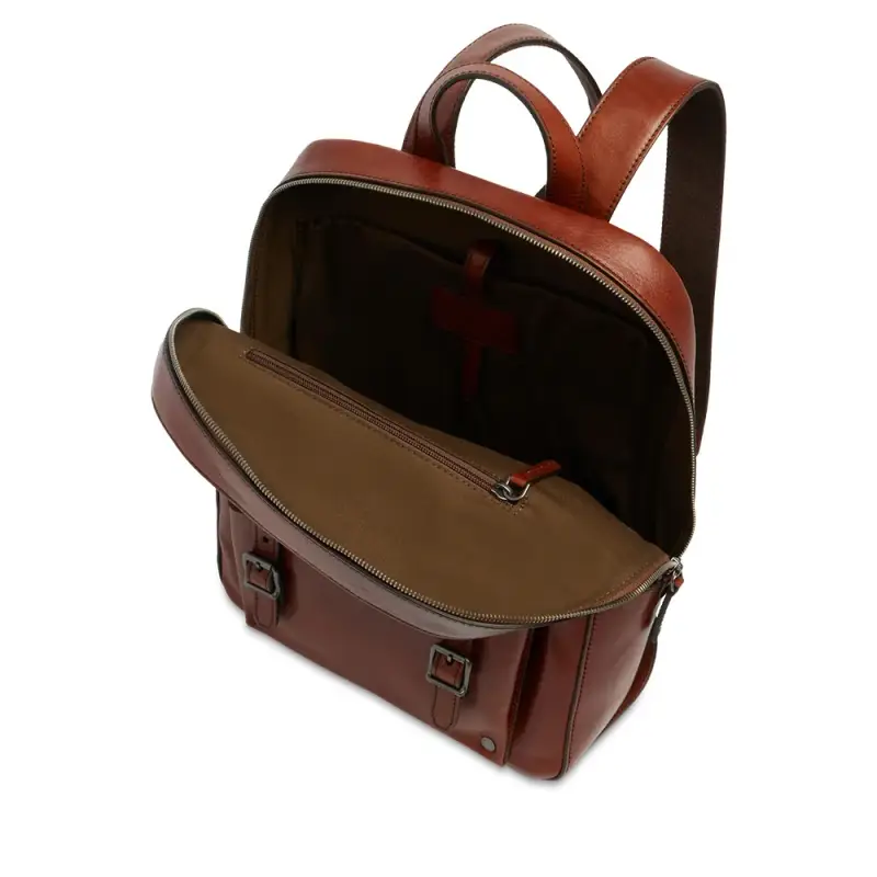 Zaino in pelle MARRONE miniatura 2