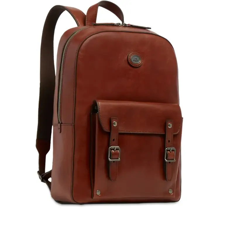 Zaino in pelle MARRONE miniatura 3