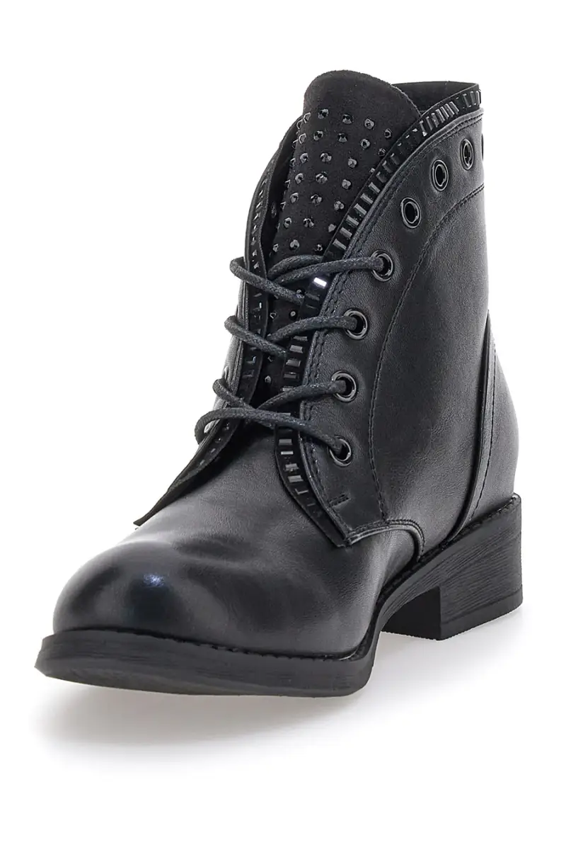 Anfibi neri con borchie tono su tono The First P630 [NERO] miniatura 3