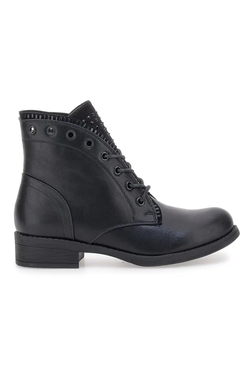 Anfibi neri con borchie tono su tono The First P630 [NERO]