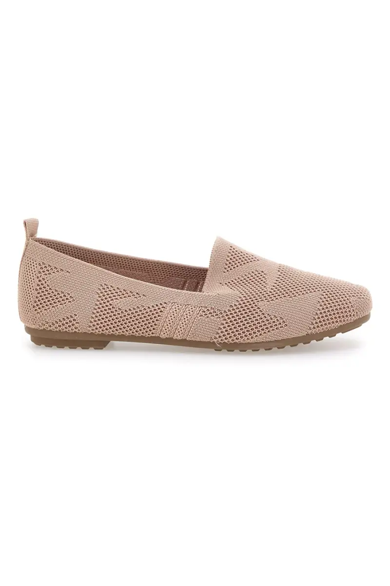 Ballerine Mocassini beige in tessuto con soletta morbida The First PRESZ32 [BEIGE]