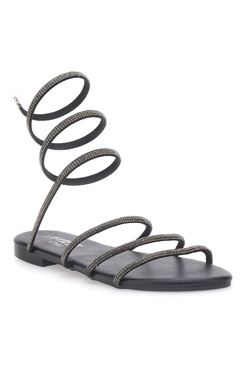 Sandali Alla Schiava Neri con Glitter THE FIRST CHIC PRE9300 [NERO] miniatura 3