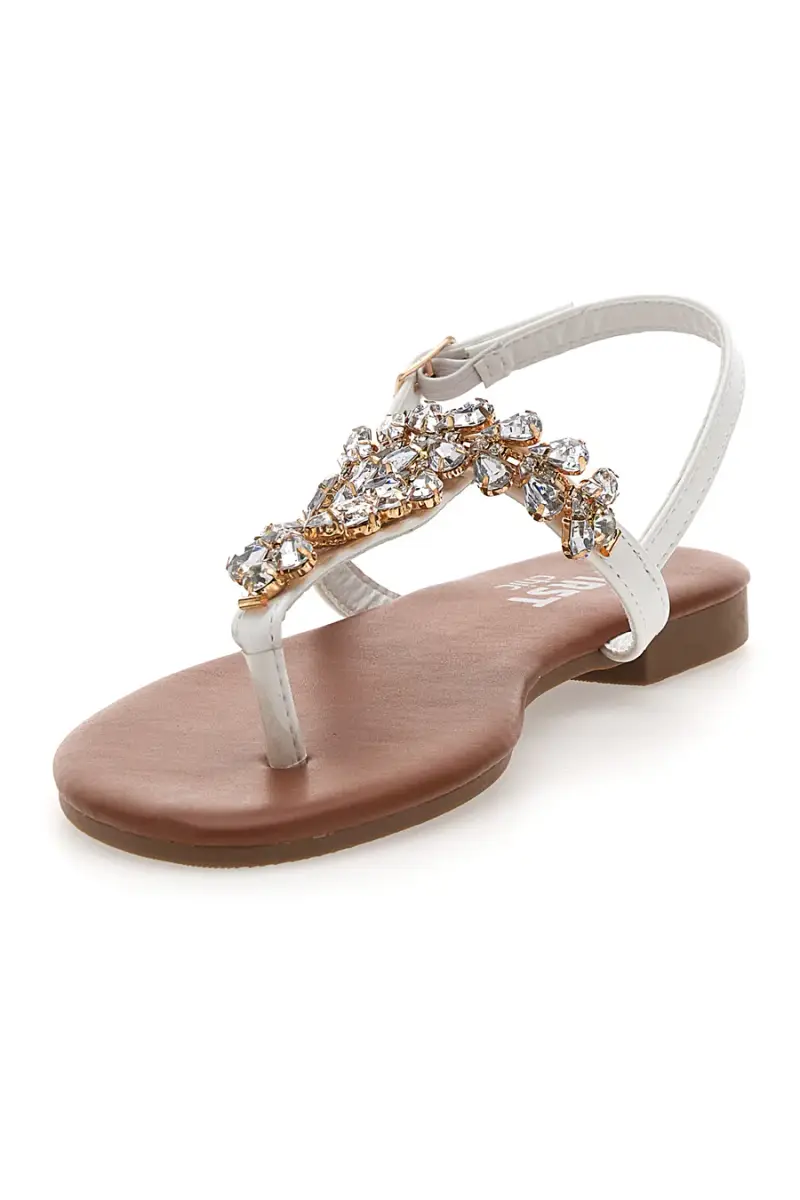 Sandali Bianchi con Strass The First Chic PRE3008 [BIANCO] miniatura 4