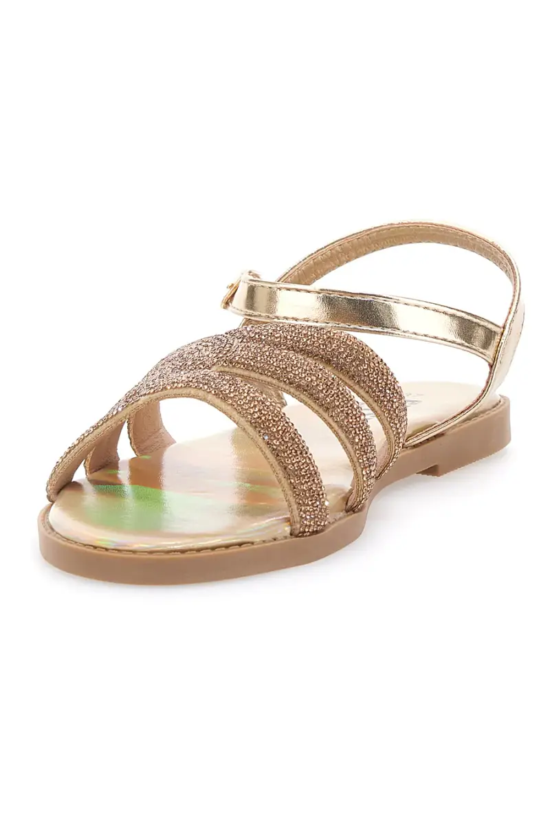 Sandali Flat Platino con Glitter THE FIRST CHIC PREA488 [PLATINO] miniatura 3