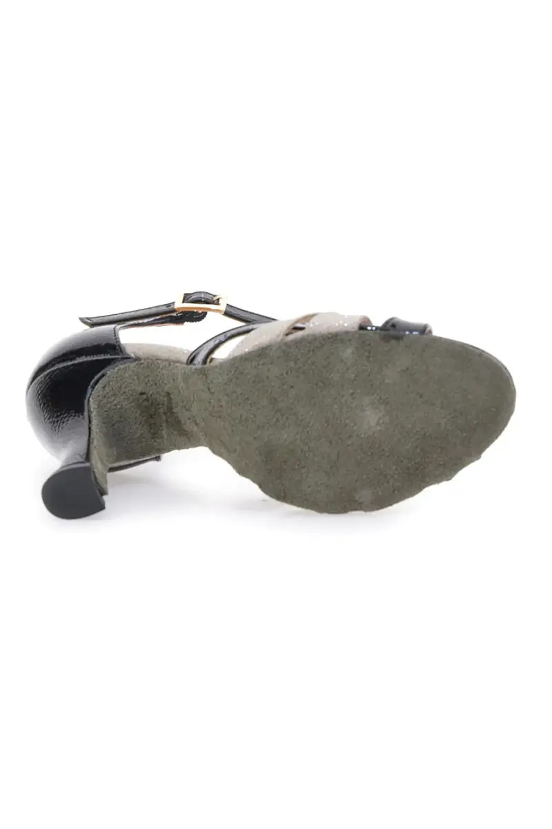 Sandali Neri Con Brillantini Tacco 9, 5 cm The First Dance 4887 [NERO] miniatura 5