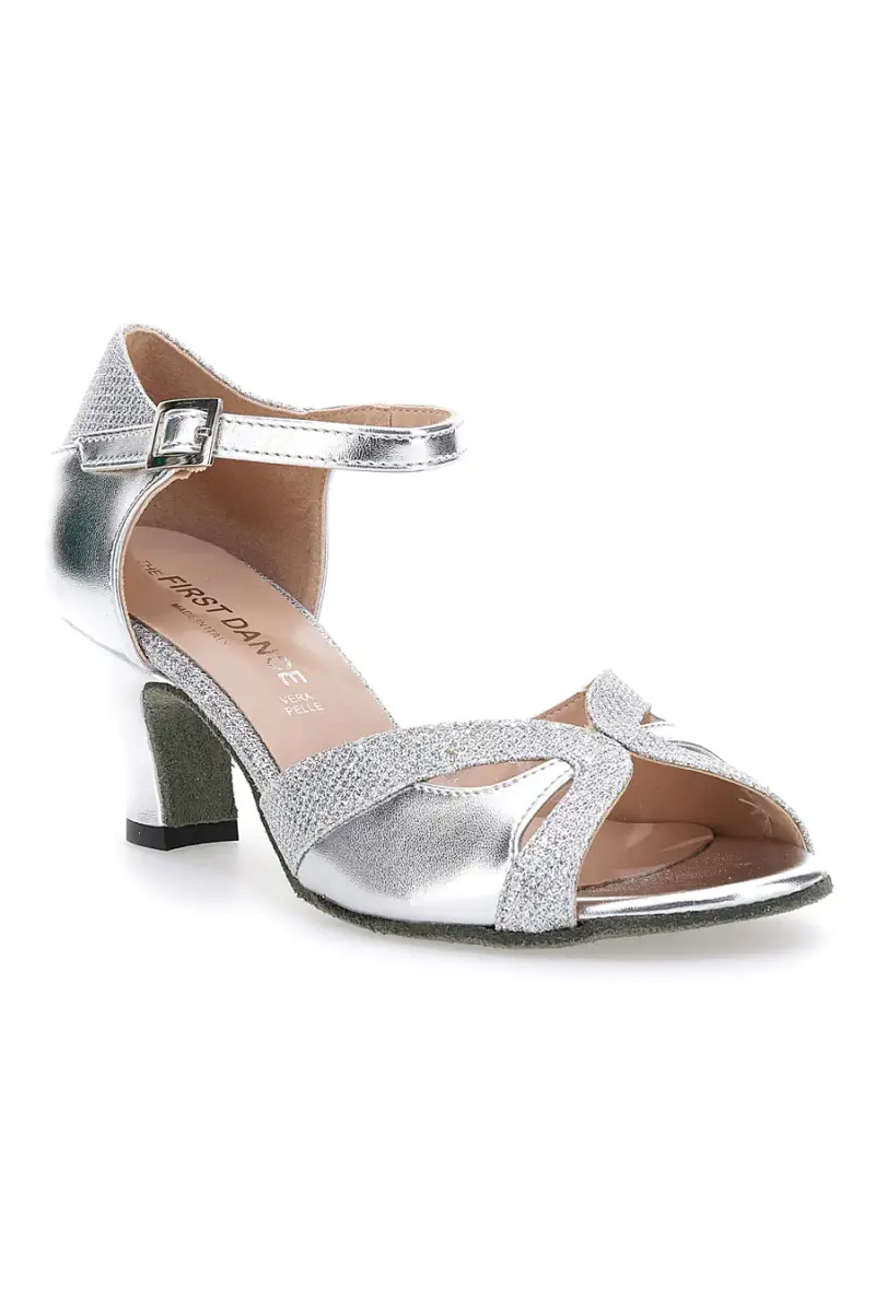 Scarpe da ballo argentate con tacco basso THE FIRST DANCE 4558 [ARGENTO] miniatura 2