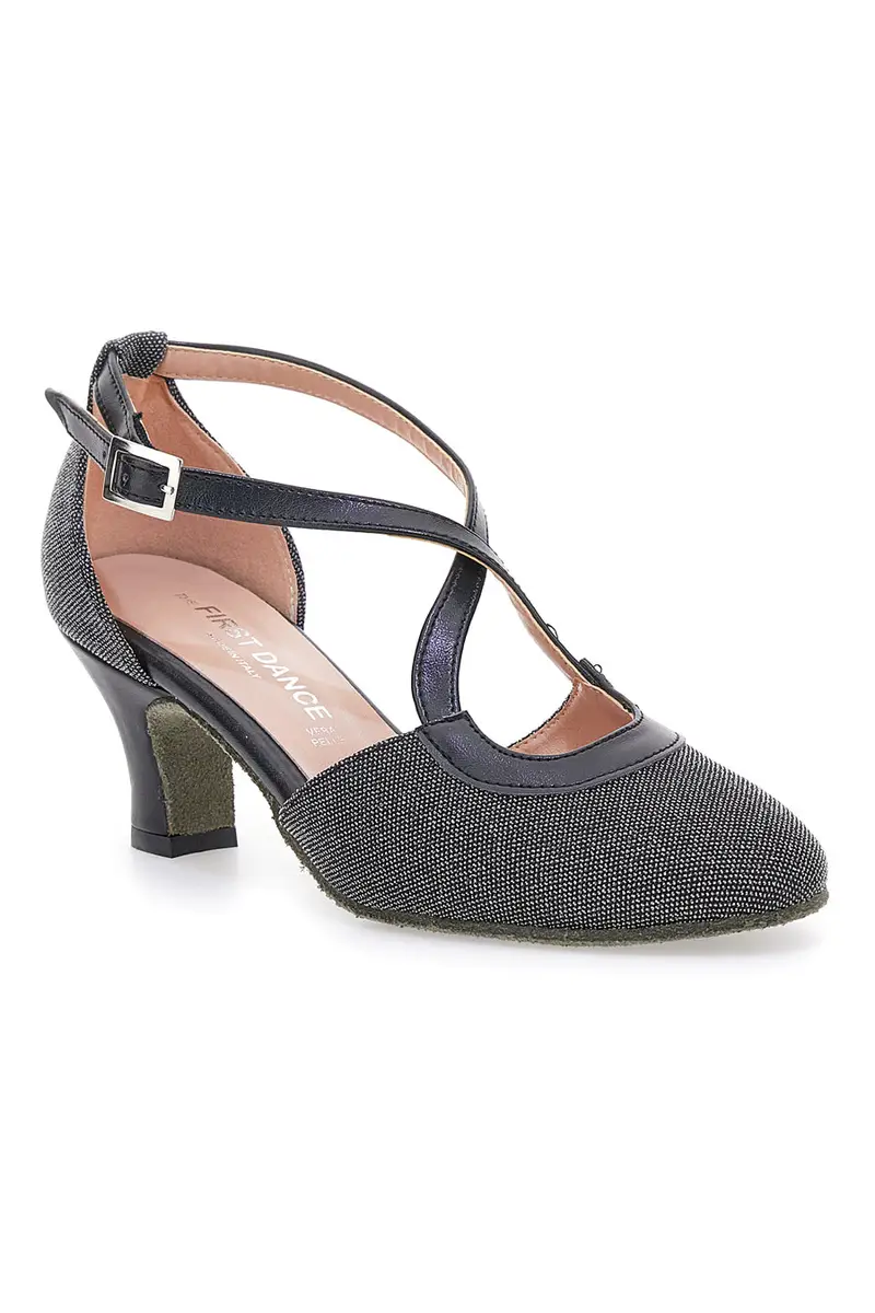 Scarpe da ballo nere con cinturino e suola in vera pelle The First Dance 6555 [C.FUCILE miniatura 2