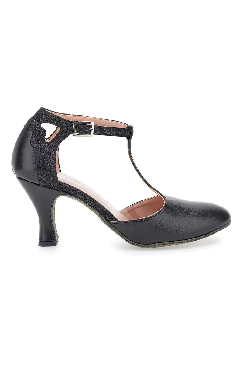 Scarpe nere con tacco e cinturino a T The First Dance 6335 [NERO]