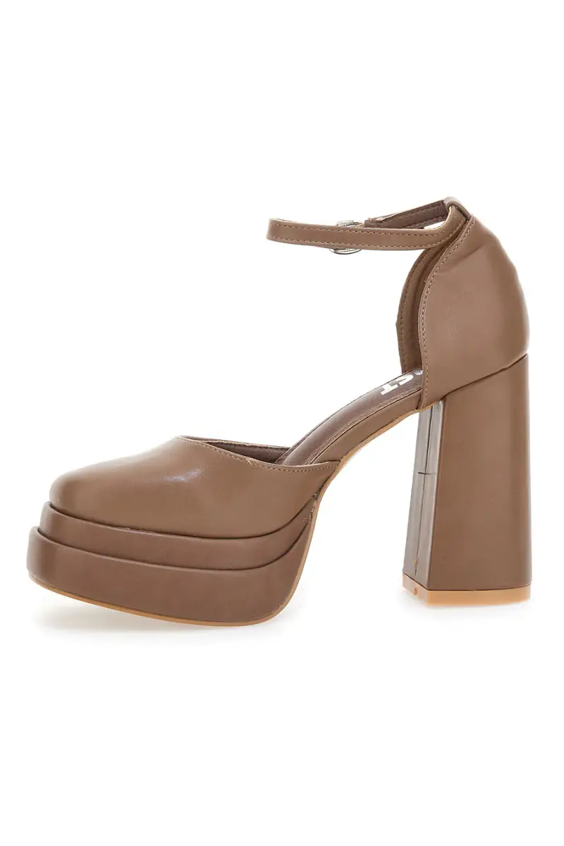 Decolleté Plateau The First 23261 Marroni [TAUPE] miniatura 3