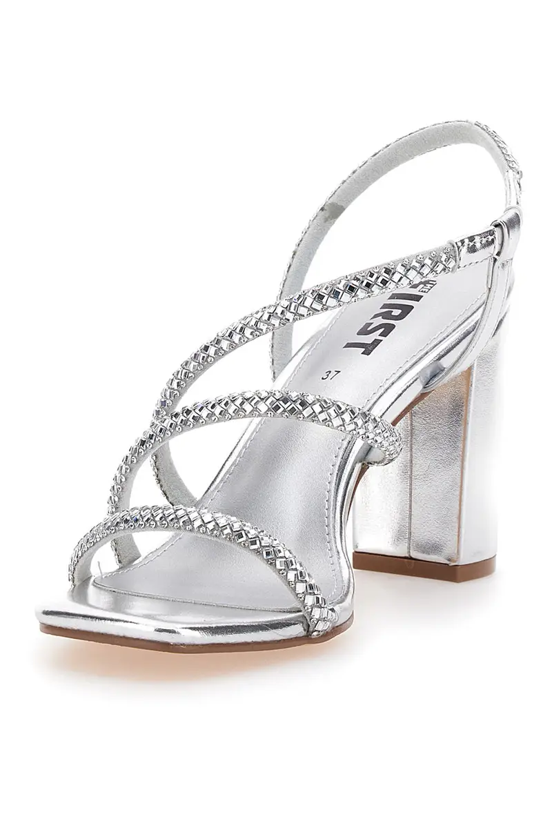 Sandali Argento Con Cinturino e Dettagli Brillanti The First 255 [ARGENTO] miniatura 3