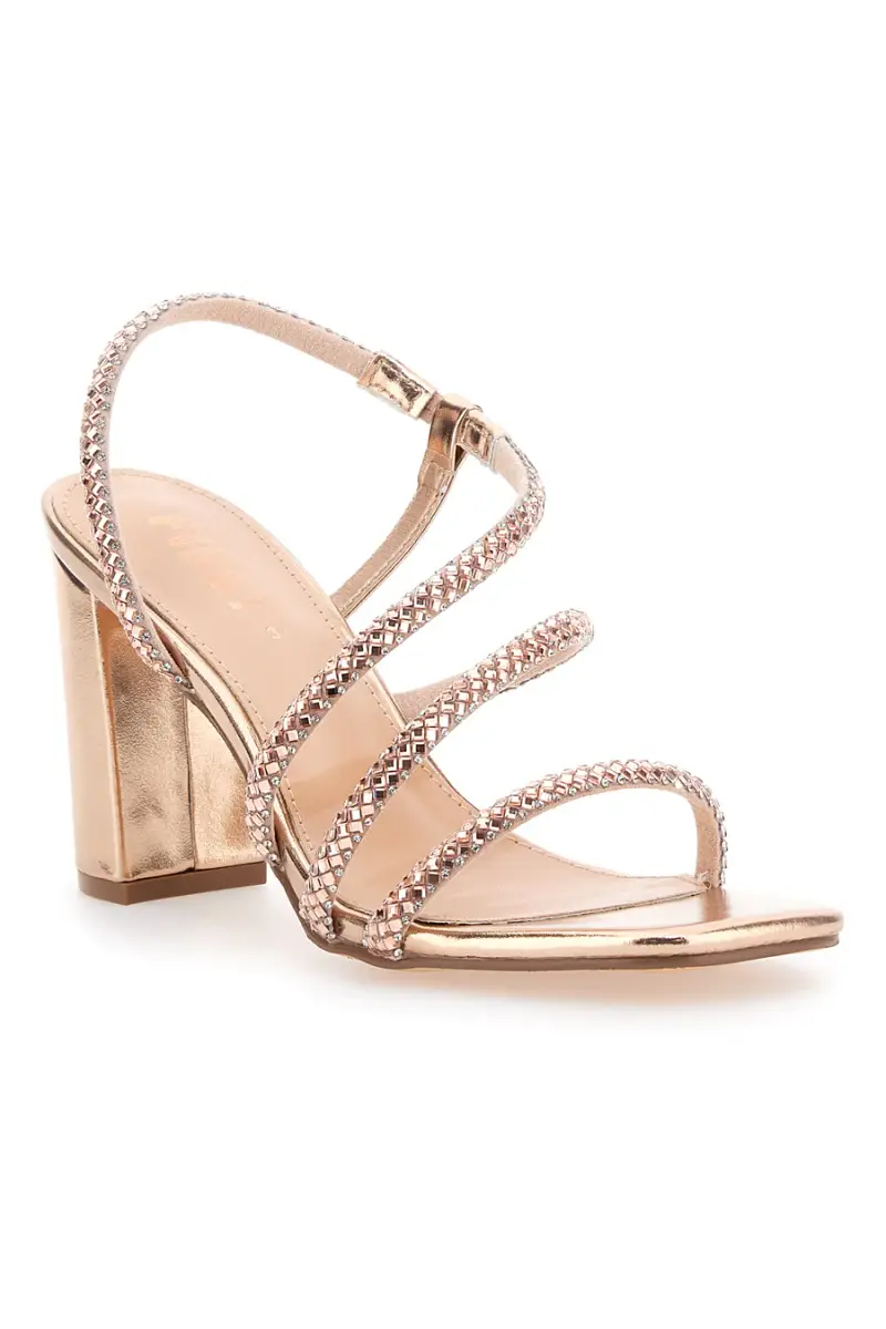 Sandali Oro Rosa Con Cinturino e Dettagli Brillanti The First 255 [ROSA miniatura 2