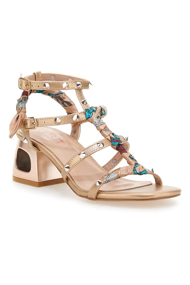 Sandali Oro Rosa Con Tacco Medio The First 652 [ROSA ORO] miniatura 2