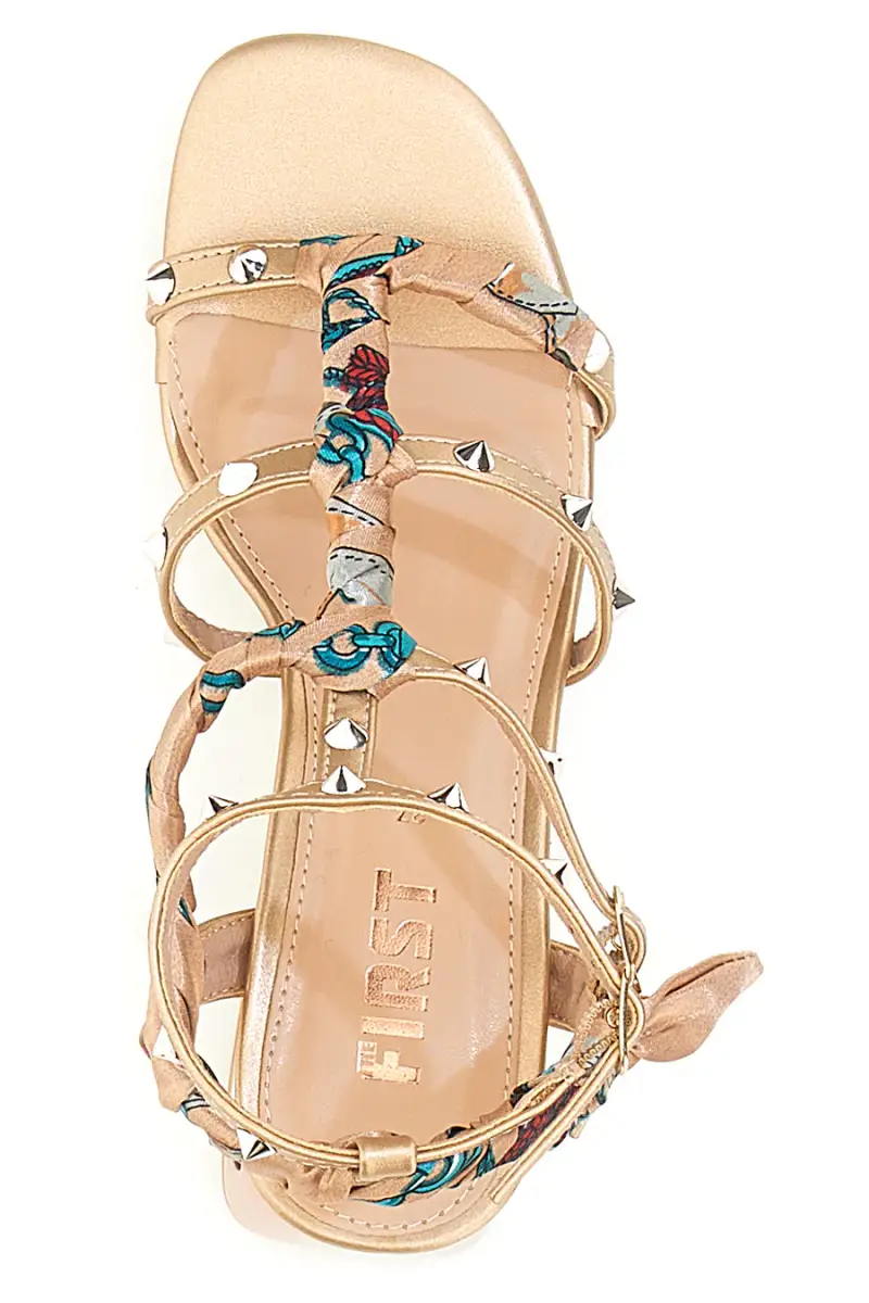 Sandali Oro Rosa Con Tacco Medio The First 652 [ROSA ORO] miniatura 3