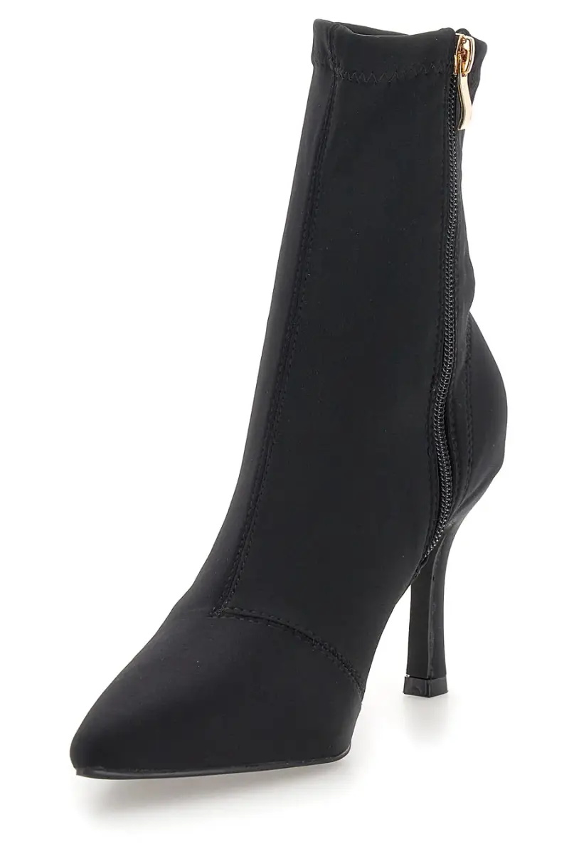 Stivaletti neri a calza con tacco a spillo The First P632 [NERO] miniatura 3