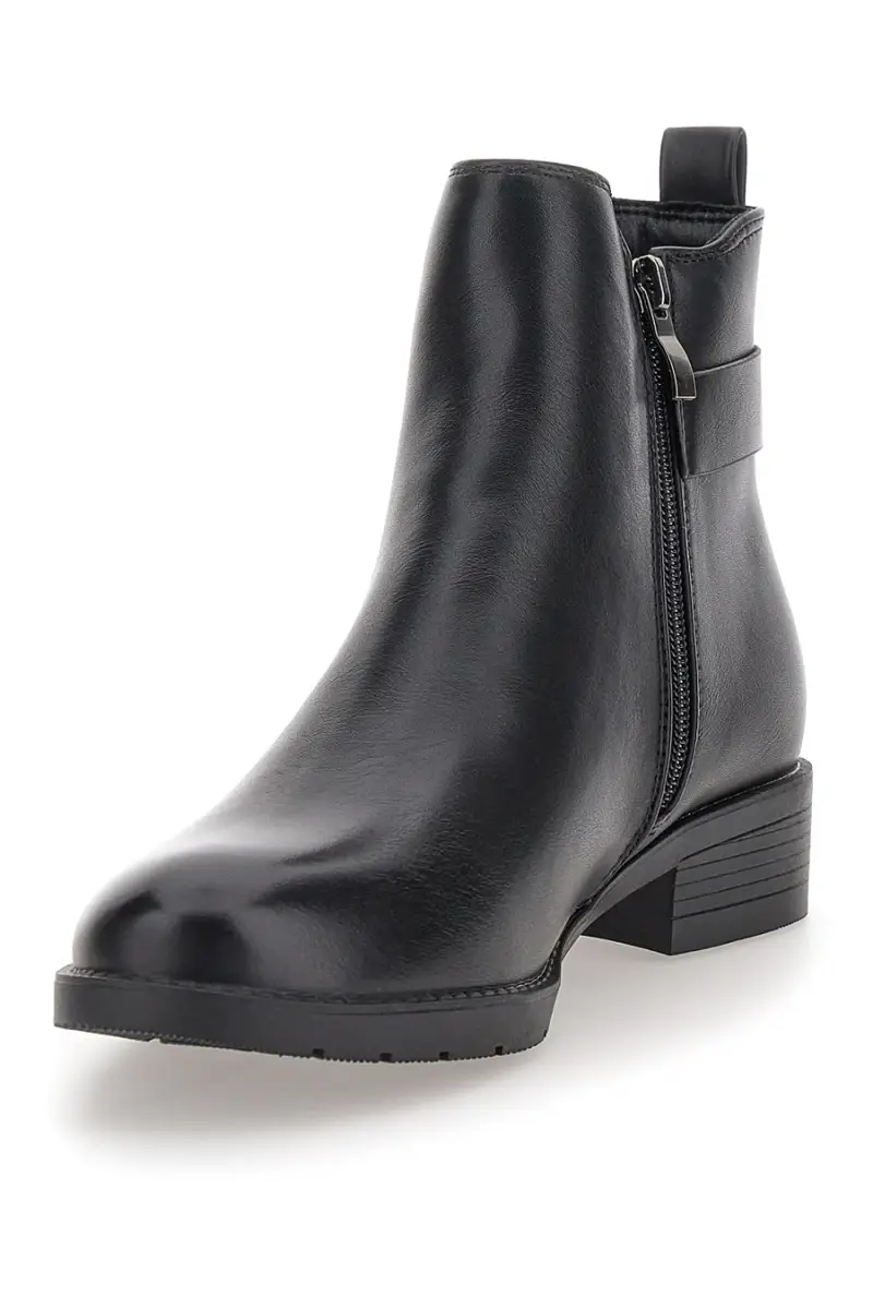 Stivaletti neri bassi con fibbia laterale The First P623 [NERO] miniatura 3