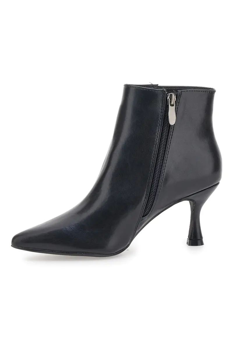 Stivaletti neri con tacco a rocchetto e punta affusolata The First P625 [NERO] miniatura 4