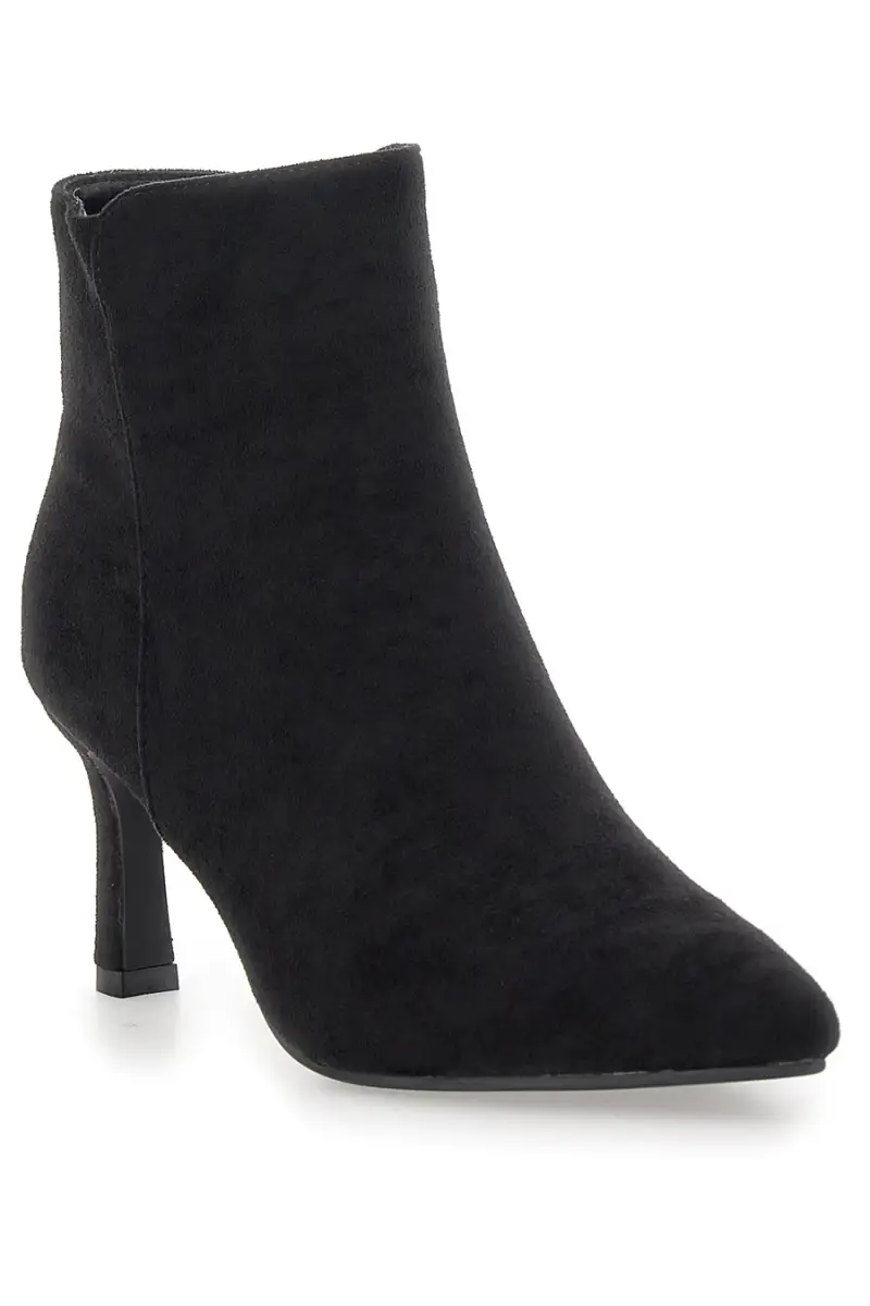 Stivaletti neri con tacco a spillo effetto scamosciato The First P625 [NERO] miniatura 2