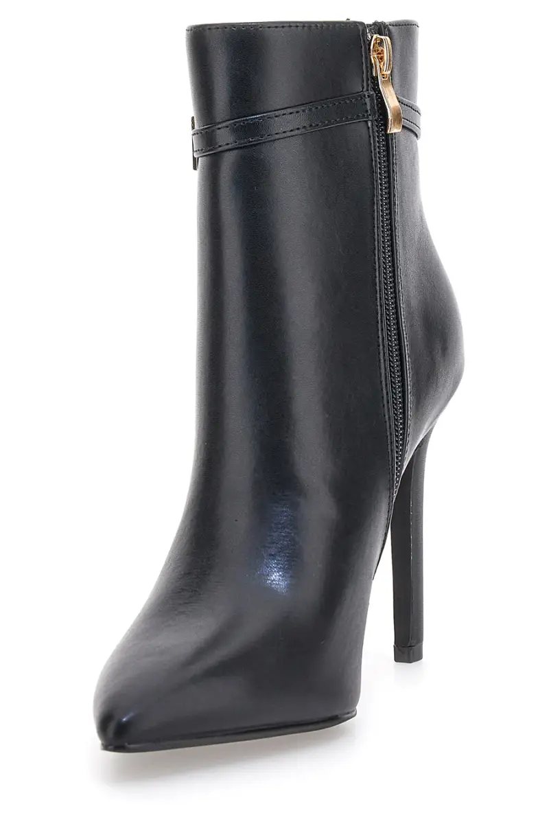 Stivaletti neri con tacco alto e cinturino dorato The First P626 [NERO] miniatura 3