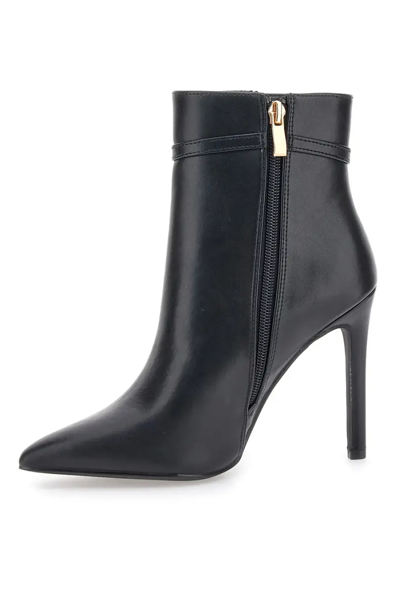 Stivaletti neri con tacco alto e cinturino dorato The First P626 [NERO] miniatura 4