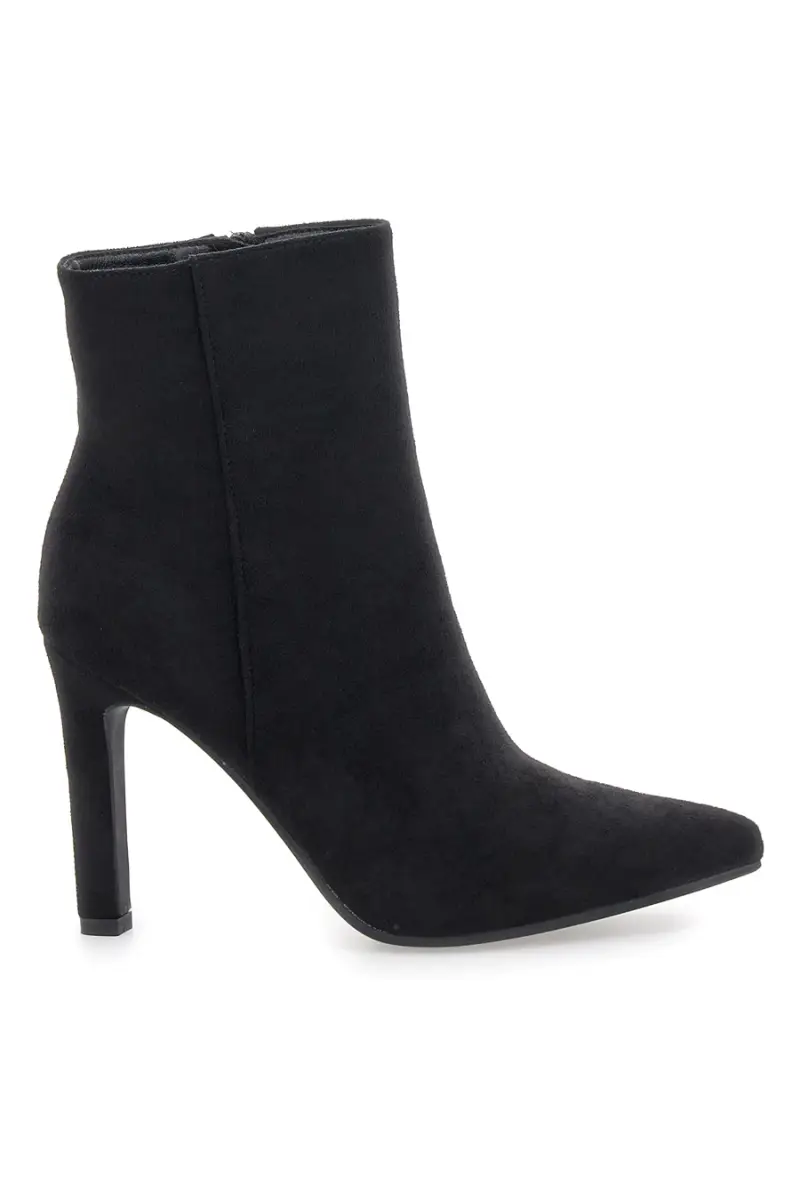 Stivaletti neri con tacco alto e punta affusolata The First P624 [NERO]